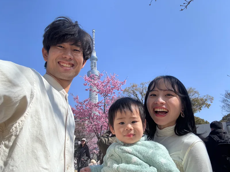 櫻花、晴空塔，還有全家人